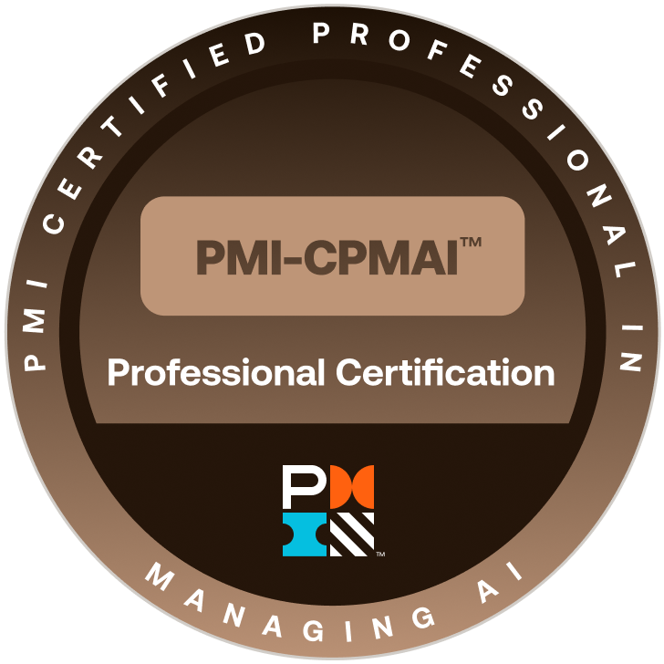 Official PMI Certified Professional in Managing AI (PMI-CPMAI)™ badge